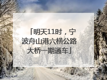 明天11时，宁波舟山港六横公路大桥一期通车