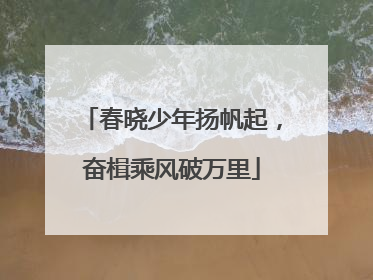 春晓少年扬帆起，奋楫乘风破万里