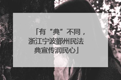 有“典”不同，浙江宁波鄞州民法典宣传润民心