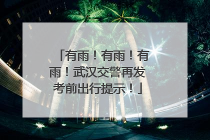有雨！有雨！有雨！武汉交警再发考前出行提示！