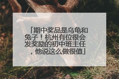 期中奖品是乌龟和兔子！杭州有位很会发奖励的初中班主任，他说这么做很值