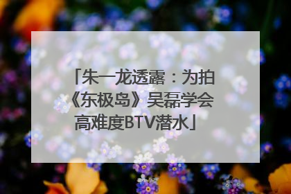 朱一龙透露：为拍《东极岛》吴磊学会高难度BTV潜水