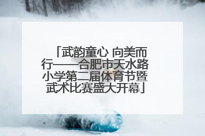 武韵童心 向美而行——合肥市天水路小学第二届体育节暨武术比赛盛大开幕