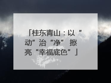 桂东青山：以“动”治“净” 擦亮“幸福底色”
