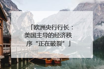 欧洲央行行长：美国主导的经济秩序“正在破裂”