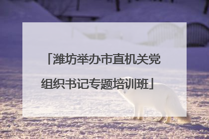 潍坊举办市直机关党组织书记专题培训班