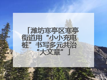 潍坊寒亭区寒亭街道用“小小充电桩”书写多元共治“大文章”