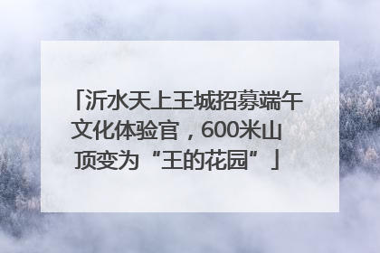 沂水天上王城招募端午文化体验官，600米山顶变为“王的花园”