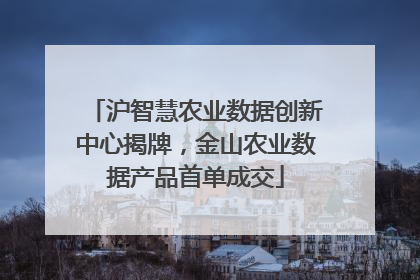 沪智慧农业数据创新中心揭牌，金山农业数据产品首单成交