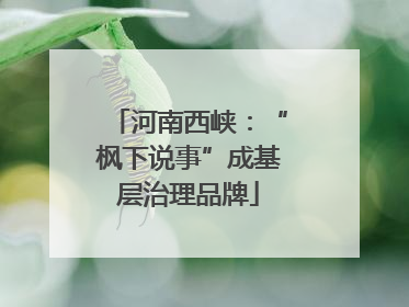 河南西峡：“枫下说事”成基层治理品牌