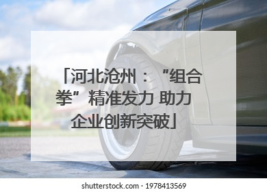河北沧州：“组合拳”精准发力 助力企业创新突破