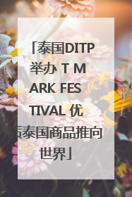 泰国DITP 举办 T MARK FESTIVAL 优质泰国商品推向世界