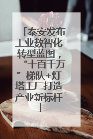 泰安发布工业数智化转型蓝图，“十百千万”梯队+灯塔工厂打造产业新标杆