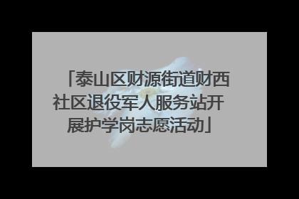 泰山区财源街道财西社区退役军人服务站开展护学岗志愿活动