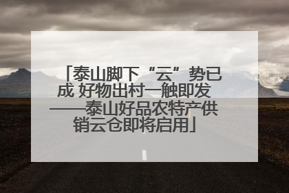 泰山脚下“云”势已成 好物出村一触即发——泰山好品农特产供销云仓即将启用