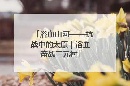浴血山河——抗战中的太原｜浴血奋战三元村