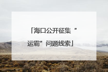 海口公开征集“运霸”问题线索