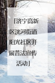 济宁高新区洸河街道阳光社区开展普法宣传活动