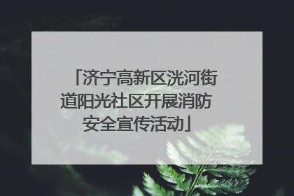济宁高新区洸河街道阳光社区开展消防安全宣传活动