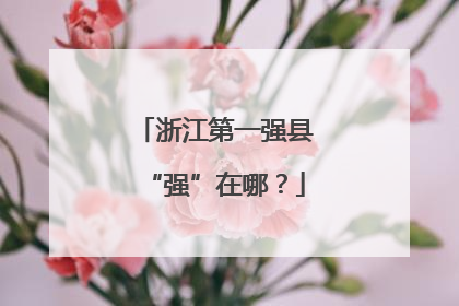 浙江第一强县“强”在哪？