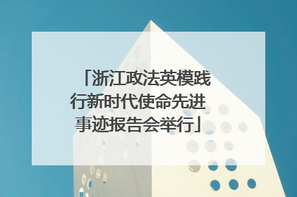浙江政法英模践行新时代使命先进事迹报告会举行