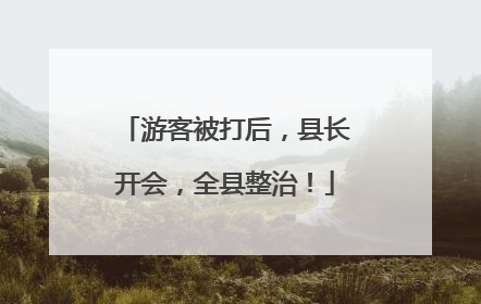 游客被打后，县长开会，全县整治！