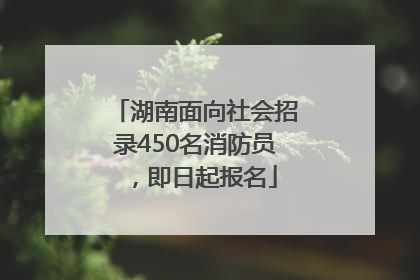 湖南面向社会招录450名消防员，即日起报名