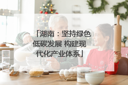 湖南：坚持绿色低碳发展 构建现代化产业体系