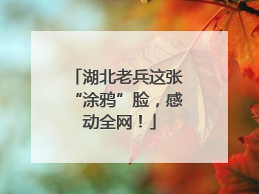 湖北老兵这张“涂鸦”脸，感动全网！