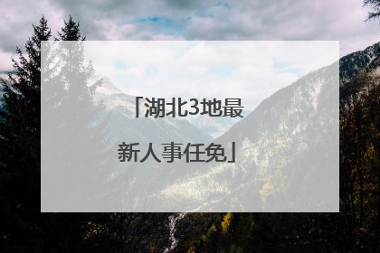 湖北3地最新人事任免