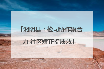 湘阴县：检司协作聚合力 社区矫正提质效
