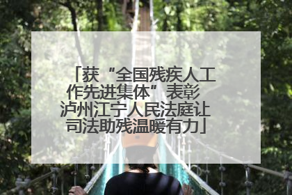 获“全国残疾人工作先进集体”表彰 泸州江宁人民法庭让司法助残温暖有力