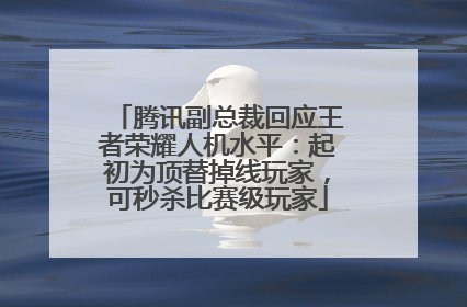 腾讯副总裁回应王者荣耀人机水平：起初为顶替掉线玩家，可秒杀比赛级玩家