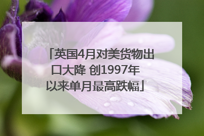 英国4月对美货物出口大降 创1997年以来单月最高跌幅