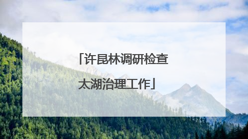 许昆林调研检查太湖治理工作