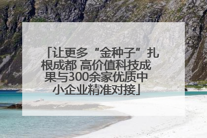 让更多“金种子”扎根成都 高价值科技成果与300余家优质中小企业精准对接