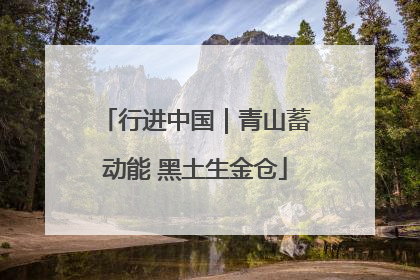 行进中国｜青山蓄动能 黑土生金仓