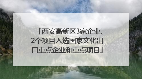 西安高新区3家企业、2个项目入选国家文化出口重点企业和重点项目