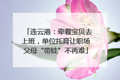 连云港：牵着宝贝去上班，单位托育让职场父母“带娃”不再难