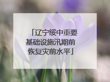 辽宁绥中重要基础设施汛期前恢复灾前水平