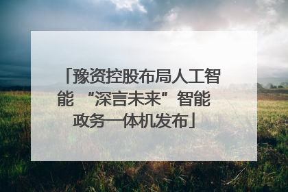 豫资控股布局人工智能 “深言未来”智能政务一体机发布