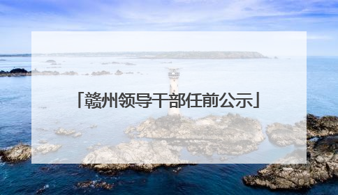 赣州领导干部任前公示