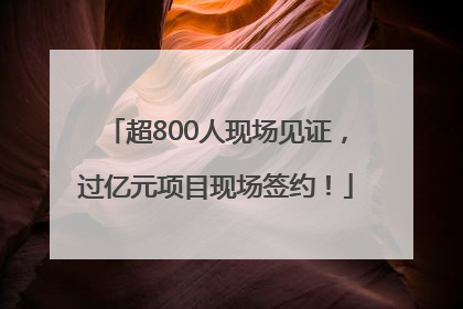 超800人现场见证，过亿元项目现场签约！