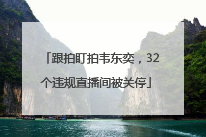 跟拍盯拍韦东奕，32个违规直播间被关停