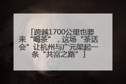 跨越1700公里也要来“喝茶”，这场“茶话会”让杭州与广元架起一条“共富之路”