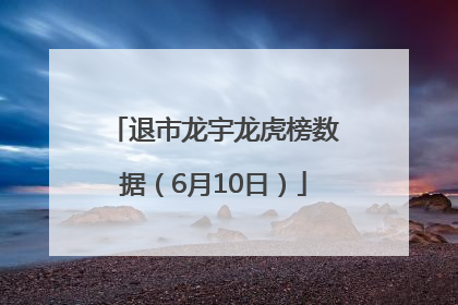 退市龙宇龙虎榜数据（6月10日）