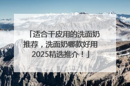 适合干皮用的洗面奶推荐，洗面奶哪款好用2025精选推介！