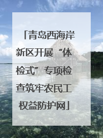 青岛西海岸新区开展“体检式”专项检查筑牢农民工权益防护网
