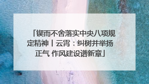 锲而不舍落实中央八项规定精神丨云霄：纠树并举扬正气 作风建设谱新章