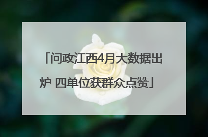 问政江西4月大数据出炉 四单位获群众点赞